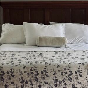Queen Organic Cotton 2 Side Loom Weave Bedspread Earth Brown Ecru  Bedspread NEW